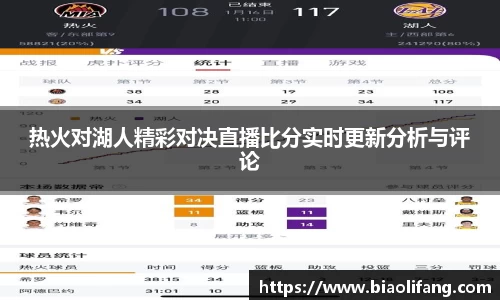 热火对湖人精彩对决直播比分实时更新分析与评论